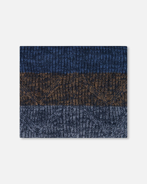 Lined Knit Neckwarmer Taupe And Navy - H10Z42_000