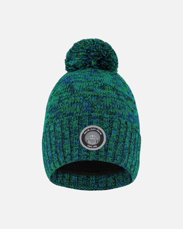 Lined Knit Pompom Hat Green And Blue - H10Z45_000