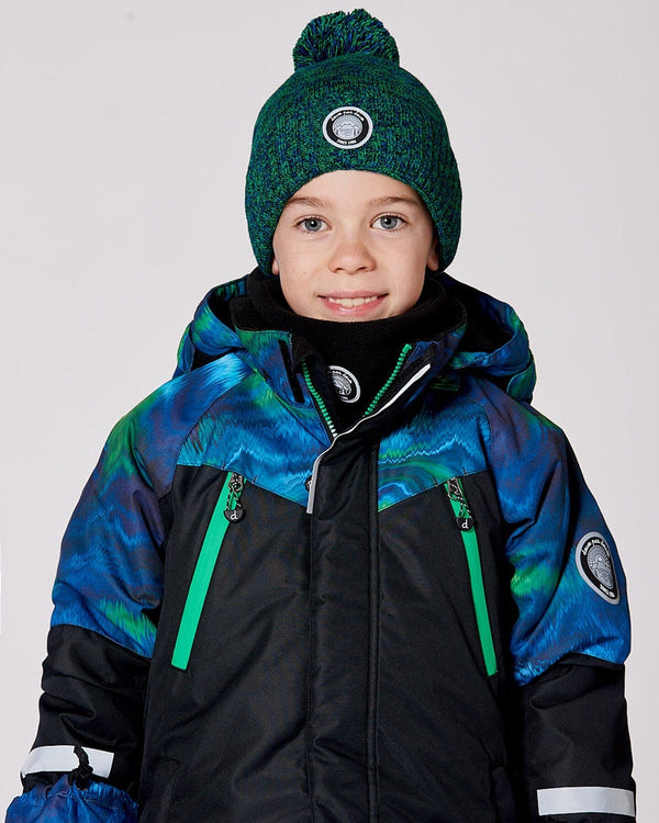 Lined Knit Pompom Hat Green And Blue - H10Z45_000