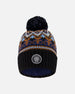 Lined Knit Winter Hat With Pompom Taupe And Navy - H10Z50_000