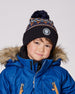 Lined Knit Winter Hat With Pompom Taupe And Navy - H10Z50_000