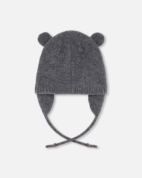 Lined Knit Hat With Ears Gray - H10Z55_000