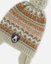 Lined Baby Knit Pompom Hat With Ear Flaps Blue Purple - H10ZA04_969