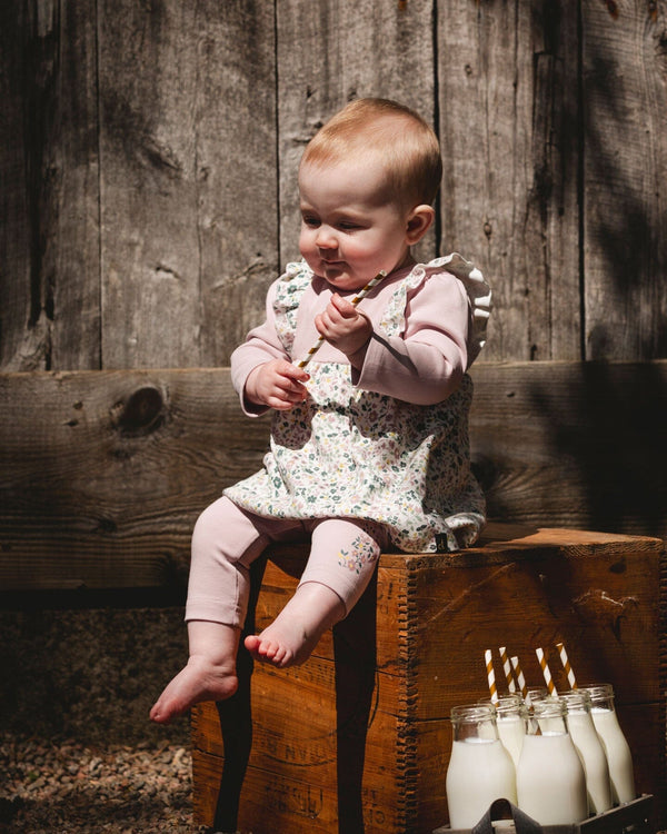 Organic Cotton Bi-Material Tunic And Leggings Set Neutral Purple - H20A13_557