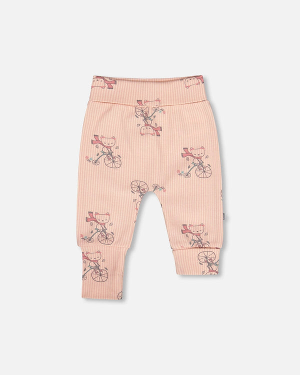 Organic Cotton Evolutive Pant Pink Cat Print - H20A20_049
