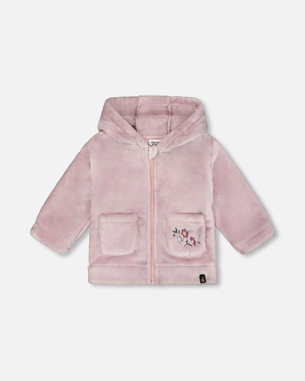 Hooded Zip Plush Jacket Neutral Purple - H20A30_557