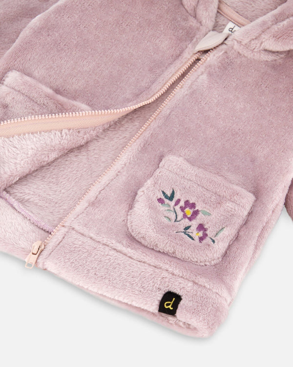Hooded Zip Plush Jacket Neutral Purple - H20A30_557