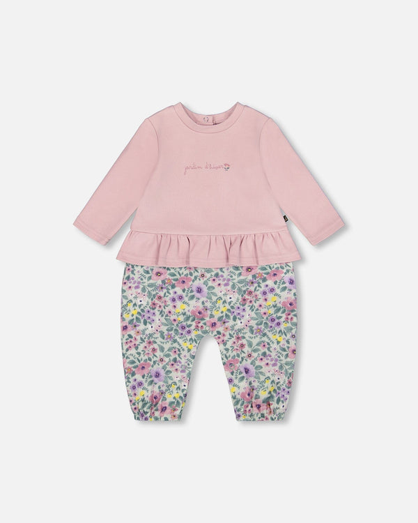 Organic Cotton Bi-Material Romper Neutral Purple - H20A41_557