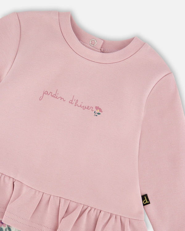 Organic Cotton Bi-Material Romper Neutral Purple - H20A41_557