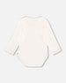 Organic Cotton Long Sleeve Romper Off-White Floral - H20A70_101