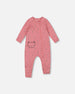 Organic Cotton Zipped Romper Pink Floral - H20B41_048