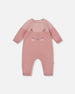 Knitted Bi-Color Cat Romper Old Pink - H20BT42_000