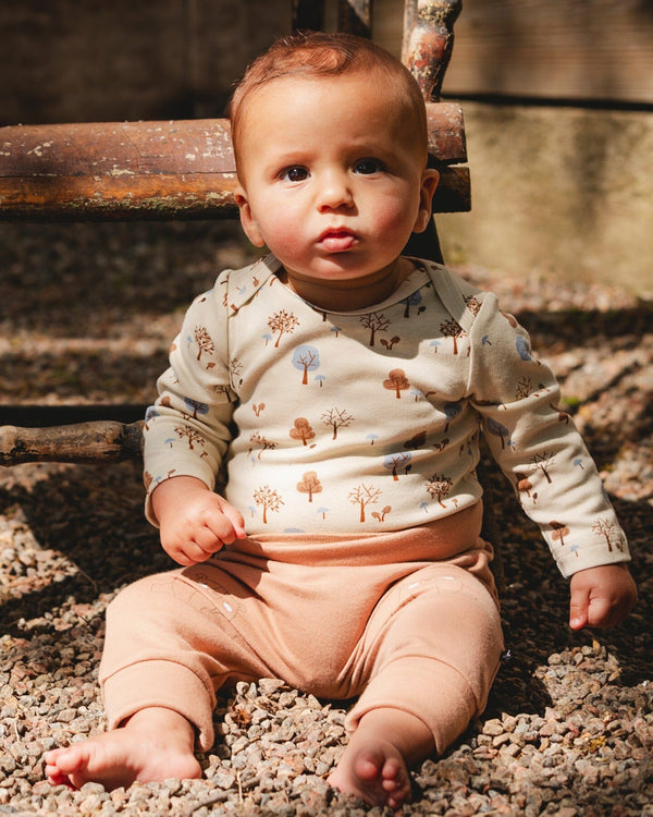 Organic Cotton Evolutive Pants Brown With Bears - H20C20_915