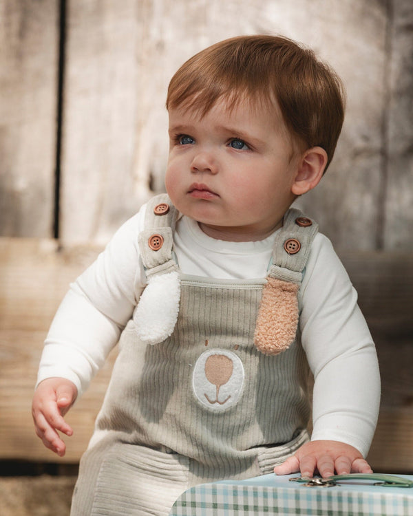 Onesie And Stretchy Corduroy Overalls Set Jade Green - H20C44_325