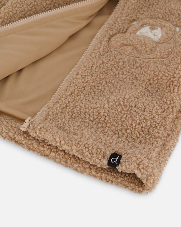 Sherpa Bear Hooded Zip Jacket Brown - H20D30_915