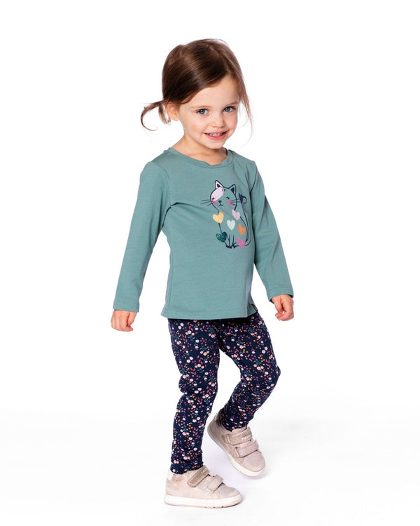 Jersey Leggings Navy Floral - H20E60_056