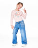 Organic Cotton Long Sleeve T-Shirt Light Pink With Big Flowers - H20G70_604
