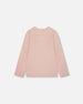 Organic Cotton Long Sleeve T-Shirt Light Pink With Big Flowers - H20G70_604