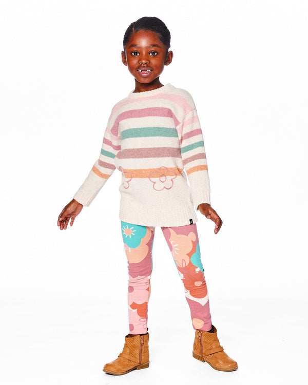 Knitted Tunic Off-White With Stripes - H20GT76_101