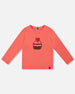 Organic Cotton T-Shirt Coral With Cupcake - H20H70_858