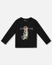 Organic Cotton T-Shirt Black With Dalmatian - H20H70_999