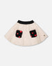 Glittering French Terry Skirt Beige And Black - H20H80_000