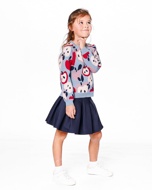 Pleated Milano Skirt Navy Blue - H20I80_484