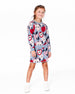 Knit Skirt Blue And Red With Apple Heart Jacquard - H20IT81_000