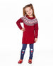 Knit Dress Red With Apple Jacquard Yoke - H20IT86_709