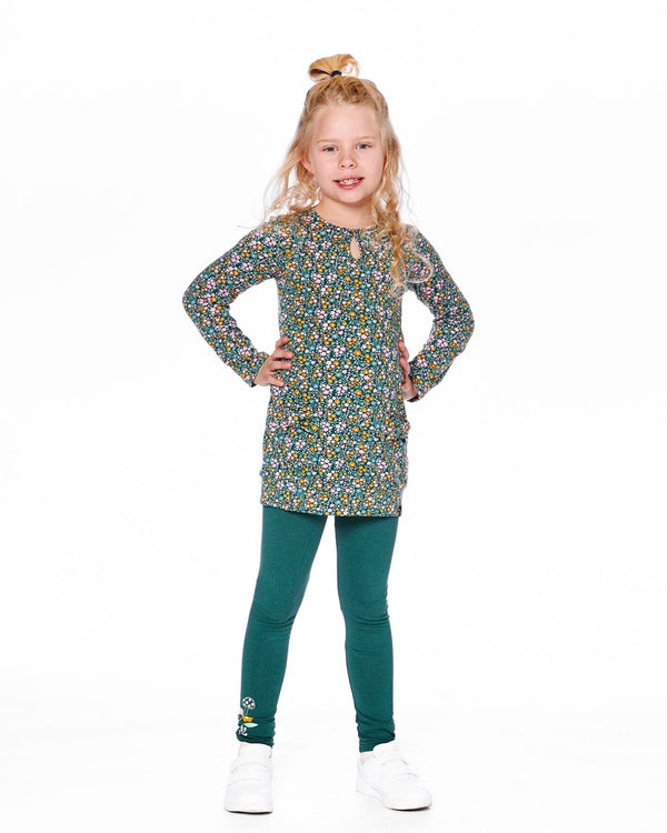 Jersey Tunic Green With Floral Print - H20J77_073