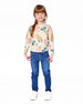 Knitted Sweater Heather Beige Gray With Floral Print - H20JT72_193