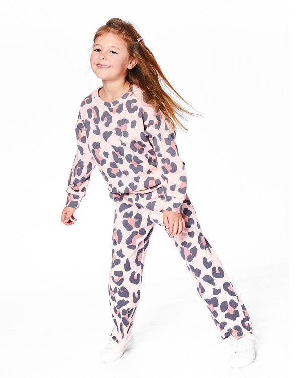 French Terry Wide Leg Sweatpants Pink Leopard - H20K21_077