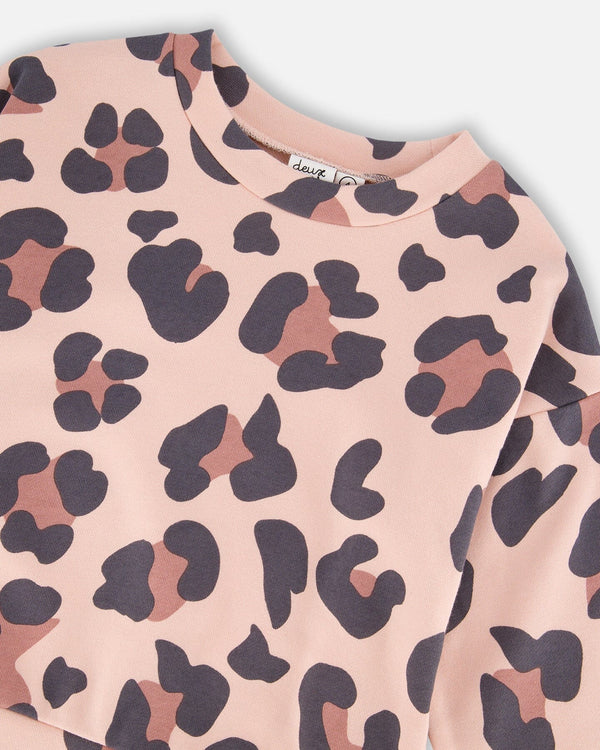 French Terry Sweatshirt Pink Leopard - H20K30_077