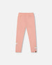 Organic Cotton Leggings Dusty Pink With Unicorn Print - H20K60_650