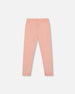 Organic Cotton Leggings Dusty Pink With Unicorn Print - H20K60_650