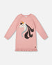 Knitted Dress Dusty Pink With Unicorn Intarsia - H20KT85_650