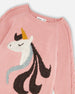 Knitted Dress Dusty Pink With Unicorn Intarsia - H20KT85_650