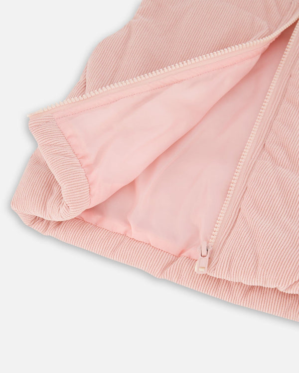 Corduroy Puffy Sleeveless Vest Dusty Pink - H20M30_622