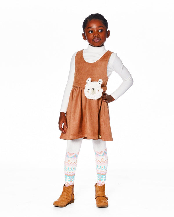 Stretch Suede Effect Jumper Light Pecan Brown With Llama Bag - H20M41_960