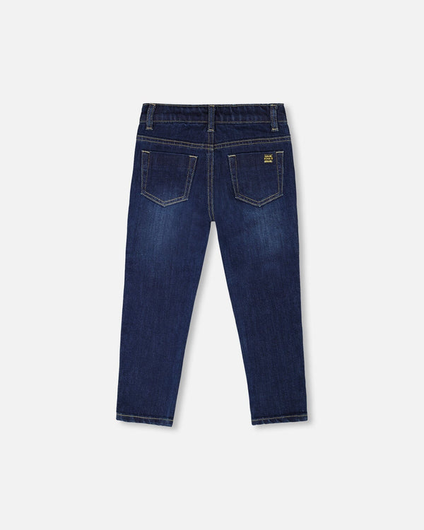 Stretch Jeans Blue Denim With Glittery Hearts - H20N20_123