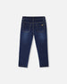 Stretch Jeans Blue Denim With Glittery Hearts - H20N20_123