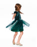 Bi-Material Short Sleeve Party Dress Forest Green - H20OG88_393