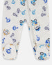 One-Piece Organic Cotton Pajama Beige Monkey Print - H20PA40US_063