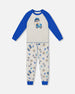 Two-Piece Organic Cotton Pajama Set Beige Monkey Print - H20PB10US_063