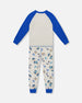 Two-Piece Organic Cotton Pajama Set Beige Monkey Print - H20PB10US_063