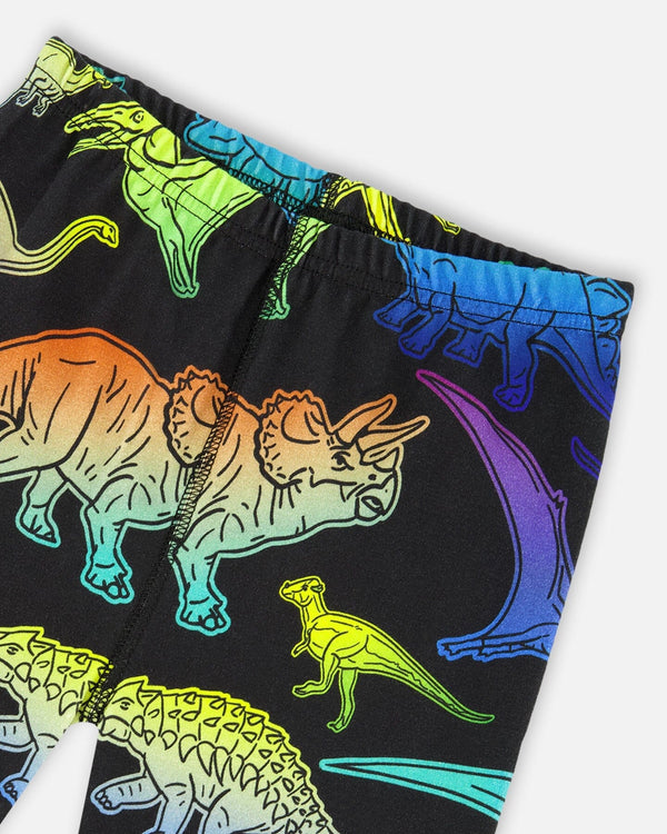 Two-Piece Organic Cotton Pajama Set Black Dinosaur Print - H20PB10US_064
