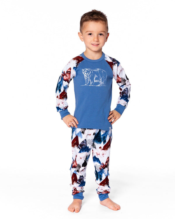 Two-Piece Organic Cotton Pajama Set White Bear Print - H20PB10US_066