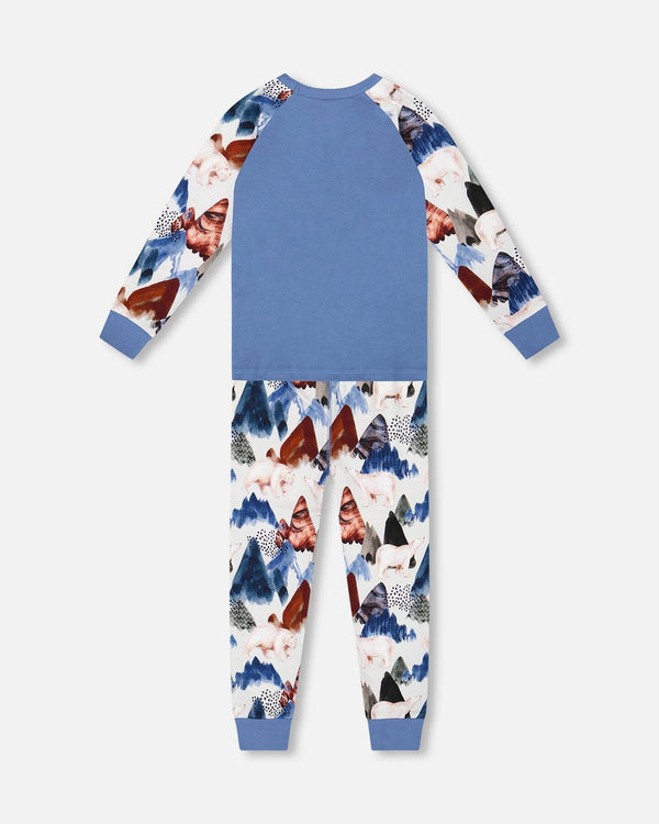 Two-Piece Organic Cotton Pajama Set White Bear Print - H20PB10US_066