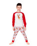 Two-Piece Organic Cotton Pajama Set Beige Reindeer Print - H20PB10US_068