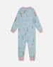 Organic Cotton Interlock One-Piece Pajama Blue Dog Print - H20PG40US_039